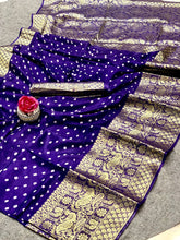 Precious Bandhej Blue Color Silk Saree